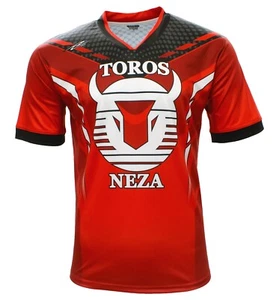Arza Men Fan Soccer Jersey Toros Neza Color Red/Black Short Sleeve - Picture 1 of 5