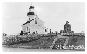 Postal RPPC Faro Español, Monumento a Cabrillo, Point Loma, CA San Diego - Imagen 1 de 2