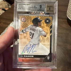2020 Bowman Next Heliot Ramos auto Gold 1/1 BGS Graded Top 100 Autograph #T36D - Picture 1 of 3