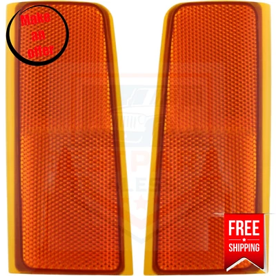 Front Reflector Set of 2 Right & Left for 1988-1993 GMC C1500/C2500/C3500 Sierra Foto 1 de 4