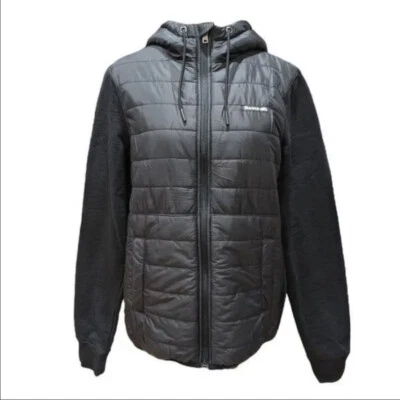 Chaqueta con Capucha Roots Negra Acolchada Puffer Cremallera Completa Talla S Foto 1 de 4
