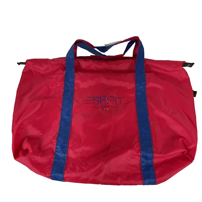 Bolso de Mano ESPRIT de Lona Años 80 90 Estilo Vintage Lona Azul Rojo Americano Foto 1 de 4