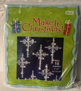 Hobby Lobby 2009 ~Make It Christmas~Crystal Crosses Beaded Ornaments Kit - Picture 1 of 2