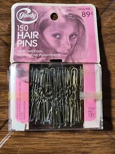 Goody 150 Hair Pins Ball Ends Bobby Pins  2 Sizes new old stock sealed 1973 vtg