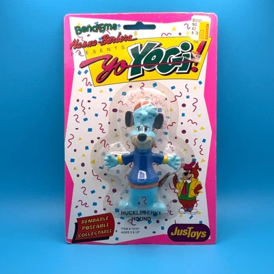 1991 BENDEMS HANNA-BARBERA YO YOGI Huckleberry Hound POSEABLE BENDABLE FIGURE - Image 1 of 4