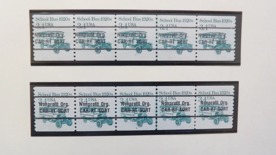 #2123a 3.4 c School Bus PNC5 #1 & 2 MNH OG VF Line Gap RH Stamp - Image 1 of 1
