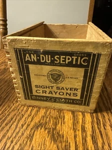 Caja de madera rara de colección An-Du-Septic Sight Savers crayones (ahora Crayola) Binney - Imagen 1 de 10