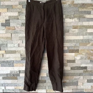 Max Mara Puro Lino 100% Linen Brown Pants Women Size 4 Brown Holy Renfrew - Bild 1 von 9