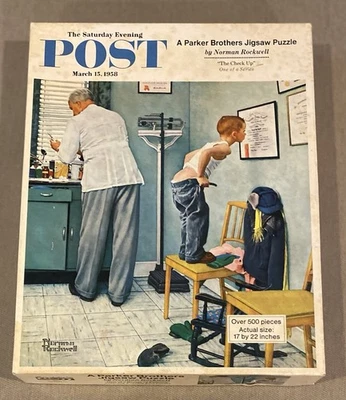 Vintage Parker Brothers Puzzle 500pc Norman Rockwell “The Check Up”  3/15/58 - Image 1 of 3