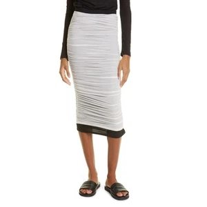 Simon Miller Women Mesh Macadamia Pluto Casual Ruched Midi Slim Skirt Size XS - Picture 1 of 5