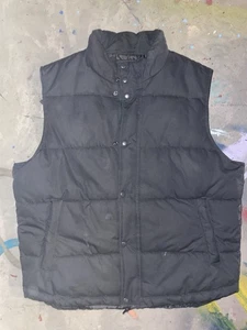 Giubbotto uomo St. Johns Bay nero smanicato zip puffer taglia Large con tasche - Foto 1 di 6