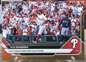 Tarjeta de béisbol 2025 Topps NOW Kyle Schwarber Gold Foil # 580 SSP 22/50 Phillies - Imagen 1 de 6