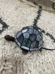 Vintage Tiffany Style Stained Glass Turtle Accent Lamp - Picture 1 of 6