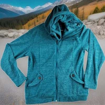 Merrell Green Hooded Full Zip Fleece Light Hooded Jacket Womens Large - Image 1 of 4