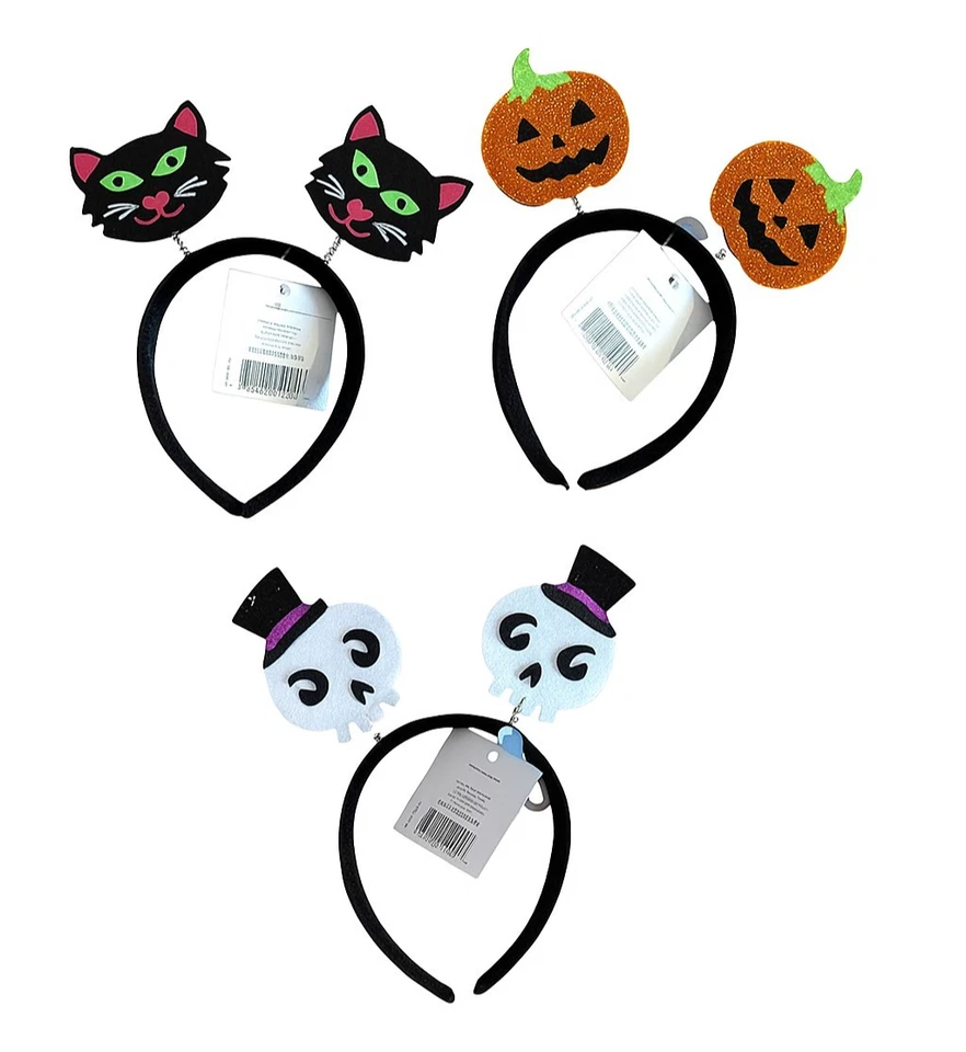 Novelty Headband Black Cat Pumpkin Skull Skeleton Holiday Party Seasonal Hair - Изображение 1 из 4