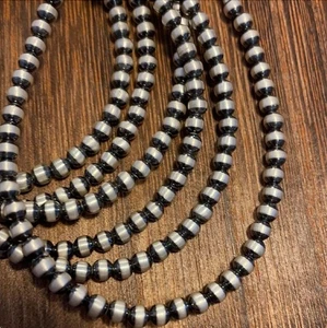 VORBESTELLUNG Navajo Perlenkette • 3 mm Perlenkette • 925 Sterling Silber - Bild 1 von 6