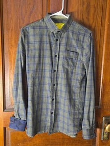 Limited Edition Descendant of Thieves Mens Shirt S Full Fit Green Plaid 105 Made - Picture 1 of 12