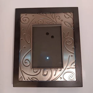 Marco de fotos de colección madera negra y metal prensado - Inserto cuadrado - Imagen 1 de 4