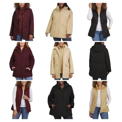 Chaqueta para mujer Lands' End 3 en 1 Systems con chaleco acolchado extraíble bronceado talla M nueva con etiquetas Foto 1 de 4
