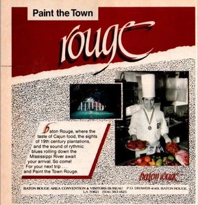 BATON ROUGE Travel Ad Paint The Town Rouge Cajun Food Tourism 1988 - Picture 1 of 1