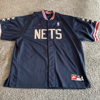 Nike Нью-Джерси сетки винтажный перемотка NBA ретро синий разминка куртка мужская XL - Изображение 1 из 4