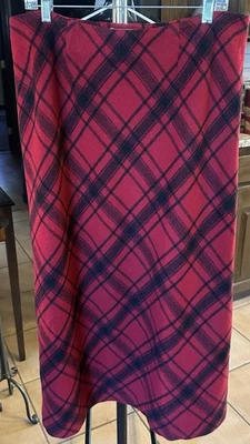 Vintage Kate Hill Buffalo Long Plaid Skirt Red/Black 100% Pure Wool Sz 16W - Image 1 of 4