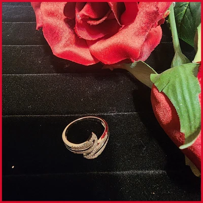 Women’s White Gold Rhodium Over Sterling Silver Diamond Ring – Size 7, 0.45 CTW - Image 1 of 4