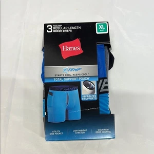 Hanes Boxershorts blau 3er Pack Gr. XL ( 40-42 ) NEU - Bild 1 von 3