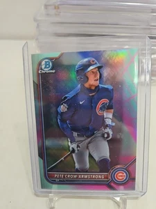 2022 Bowman Chrome Pete Crow-Armstrong Aqua Pink Vapor Refractor /125 - Picture 1 of 2