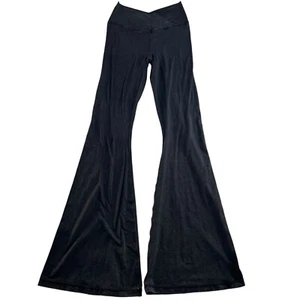 Offline Aerie Medium Real Me Super Flare Hi-Rise Legging Pants Black Acid Wash - Picture 1 of 12