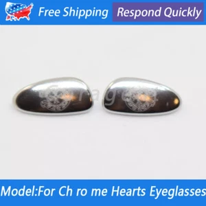 NEW Screw-in Nose Pads Replace For C hro me Hearts Eyeglasses Sunglasses Silver - Picture 1 of 3