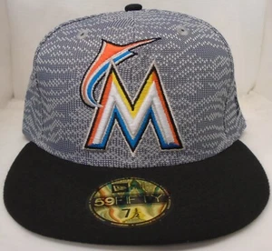Miami Marlins Men's New Era 59FIFTY 7 1/2 Fitted Cap Hat - Picture 1 of 5