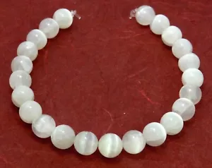 😏 Selenit - Marienglas - Kugeln 8 mm Edelsteinperlen 19cm-Strang 😉 - Bild 1 von 1