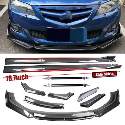 Front Rear Bumper Lip+78.7"Side Skirt Extension For Mazda 2 3 6 Body Kits Foto 1 de 4