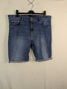 Mens casual slim fit bermuda shorts jeans blue size 36 H&M - Picture 1 of 8