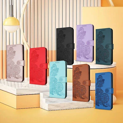 Floral Embossed Wallet Phone Case For Huawei P30 P20 Honor 70 90 20 Magic 5 Pro - Image 1 of 4