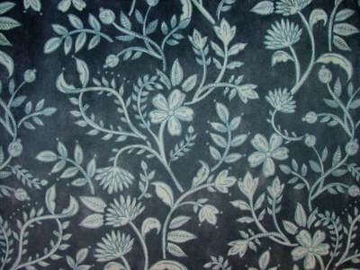 Kolonial Floral Kobaltblau Samtstoff Vorhang Polsterung Kissen Verwendung - Bild 1 von 4