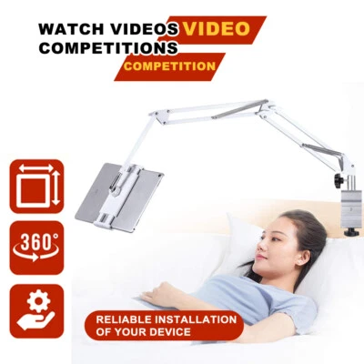 Universal Foldable Lazy Tablet Holder Bed Stand Desk Mount For iPad iPhone  - Image 1 of 4