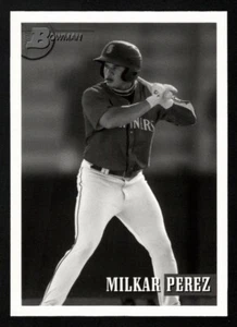 Milkar Perez 2021 Bowman Heritage Prospect bianco e nero SP Seattle Mariners - Foto 1 di 2