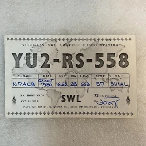 Tarjeta de radioaficionado QSL onda corta YU2-RS-558 Patagonia Josip Djurdjevac Yugoslavia - Imagen 1 de 3