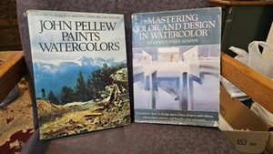 2 Watercolor Painting Book, 1 SIGNED by Christopher Schink, John Pellew, HC, Lot - Picture 1 of 15