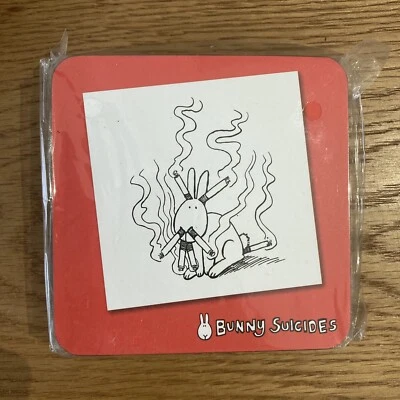 Juego de 6 BNIP Sellado Conejo Suicidios Bebidas Divertidas Montañas Montañas Rojo Fumar Conejo Foto 1 de 3