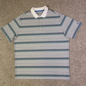 Nike Polo Uomo 2XL Grigio Blu Righe Golf Tour Performance Elasticizzata Casual - Foto 1 di 8