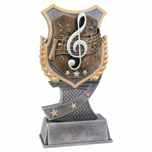 6" Music Shield Series Trophy Personalized Free - Picture 1 of 2