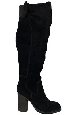 Botas Kelsi Adaga Camurça Bezerro Largo Sobre o Joelho Logan Preto - Imagem 1 de 2