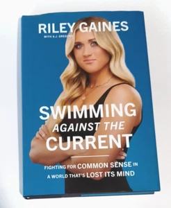 BOOK SWIMING AGAINST THE CURRENT-RILEY GAINES 2024 Hardcover Pre-owned - Picture 1 of 7