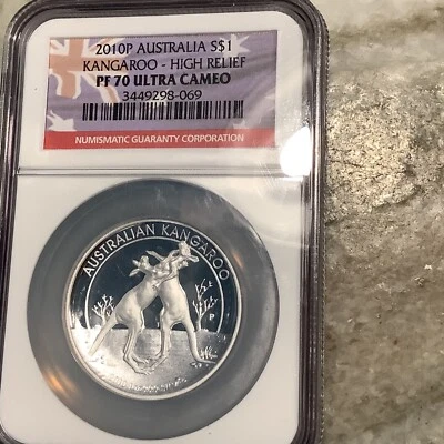 2010-P Australia Kangaroo High Relief PF70 Ultra Cameo - Image 1 of 2