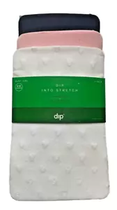 Dip Stretch Baby Girls Closed Toe Tights Size 6-12 months 3 pair White Pink Navy - Picture 1 of 3