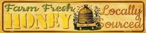Farm Fresh Honey Metal Street Sign 4" x 18" - Picture 1 of 1