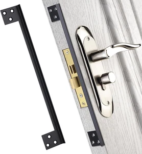Door Latch Guard Home Security Door Lock Plate, Outswing Door Security Protector - Picture 1 of 12